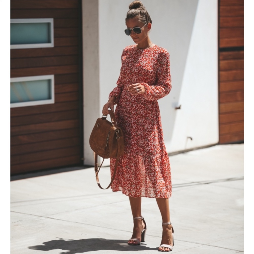 Aberdeen Floral Midi Dress- Vici